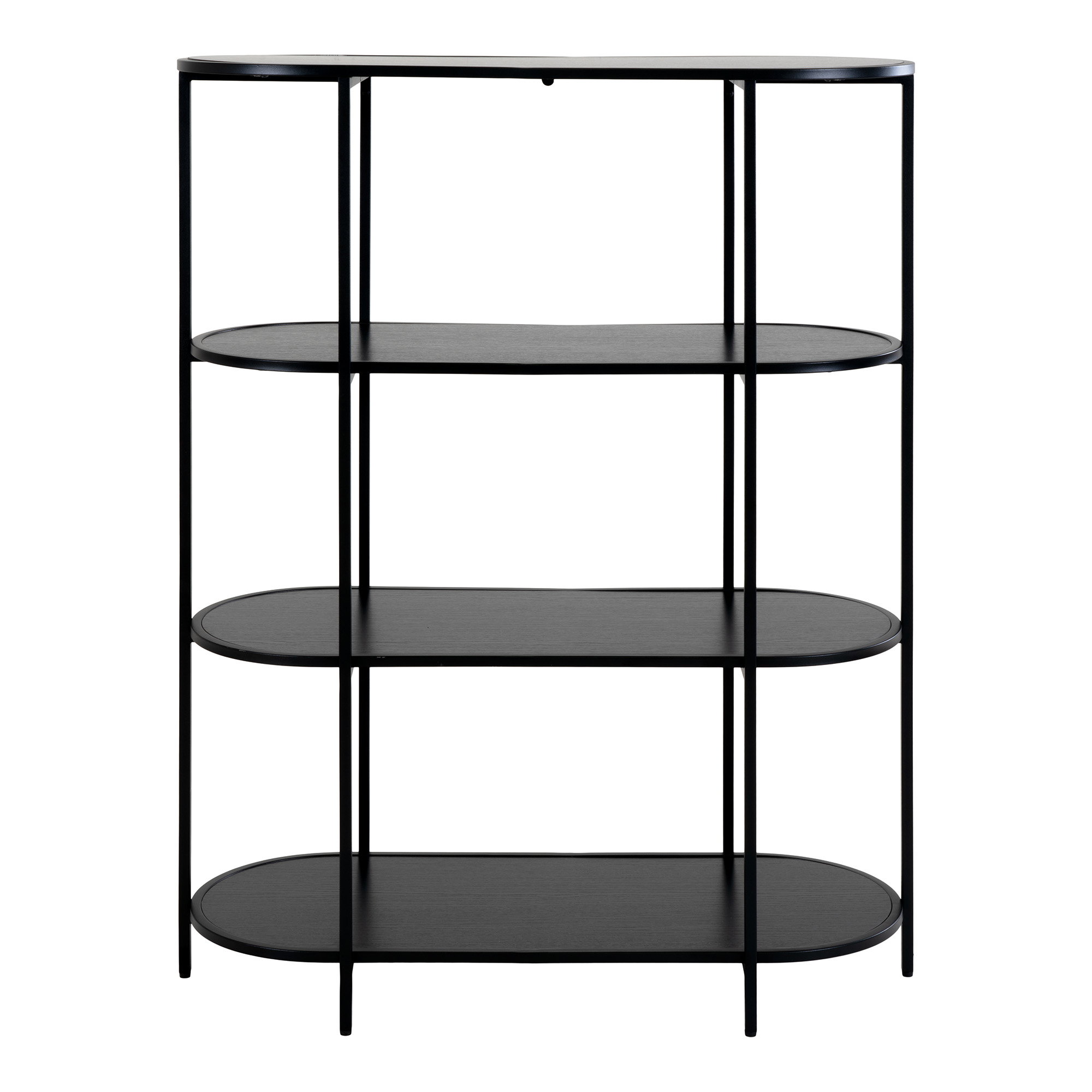 Vita Reol oval, 4 hylder, sort, sort stel, 85x36x111 cm - Billede 2