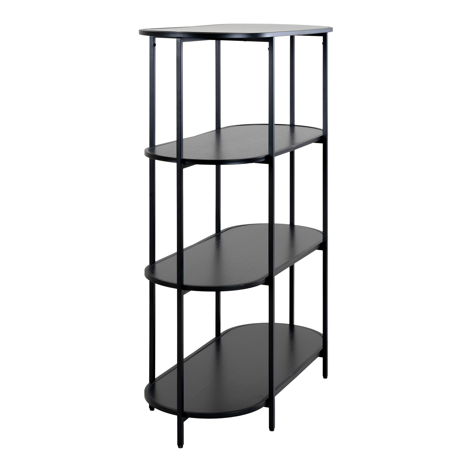 Vita Reol oval, 4 hylder, sort, sort stel, 85x36x111 cm - Billede 3