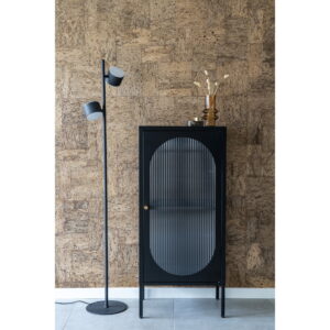 Adelaide Vitrineskab, 1 riflet glasdør, stål, sort, 50x35x110 cm - Billede 5