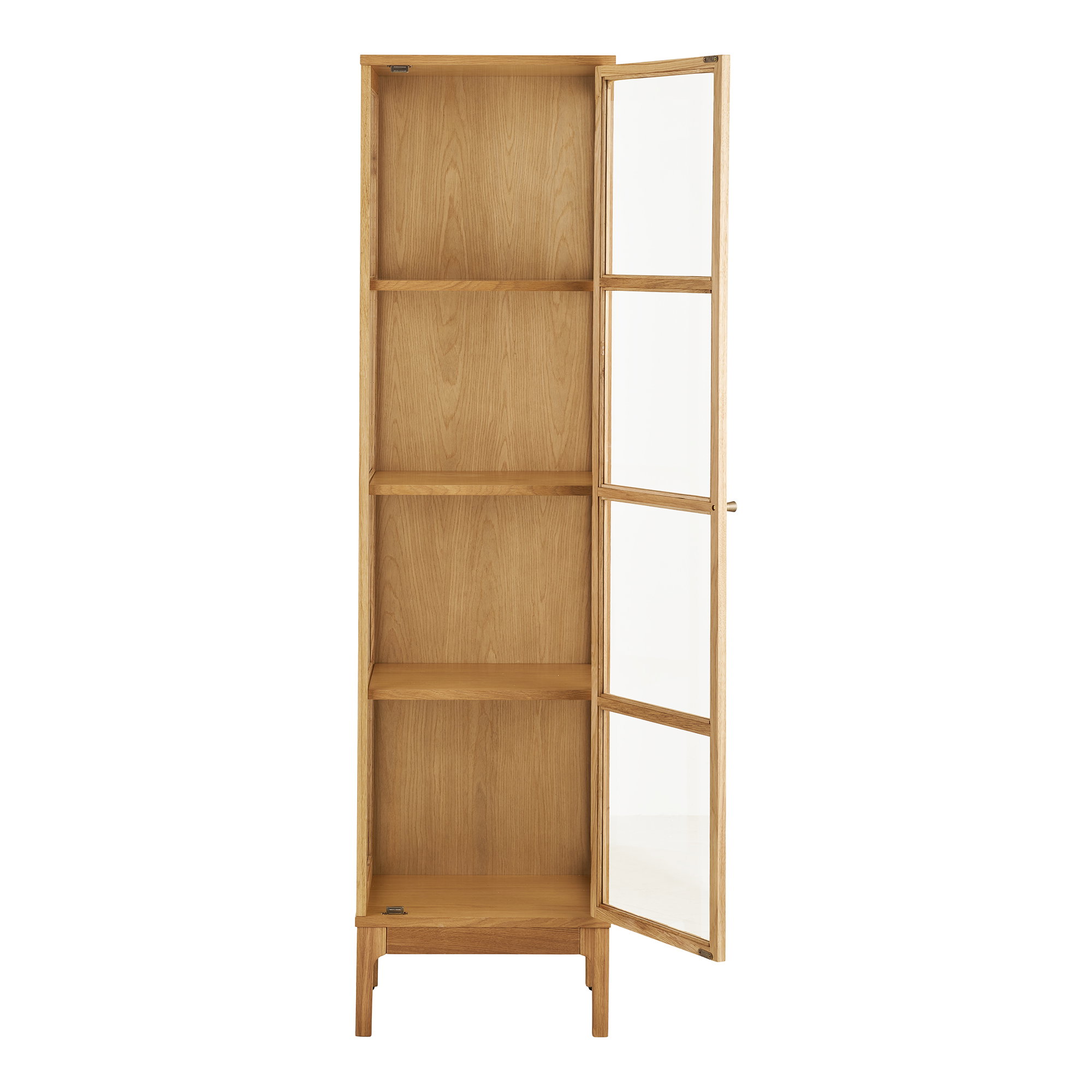 Zamora Vitrineskab, 1 glaslåge, eg/egefiner/hærdet glas, natur, 47x40x180 cm - Billede 3