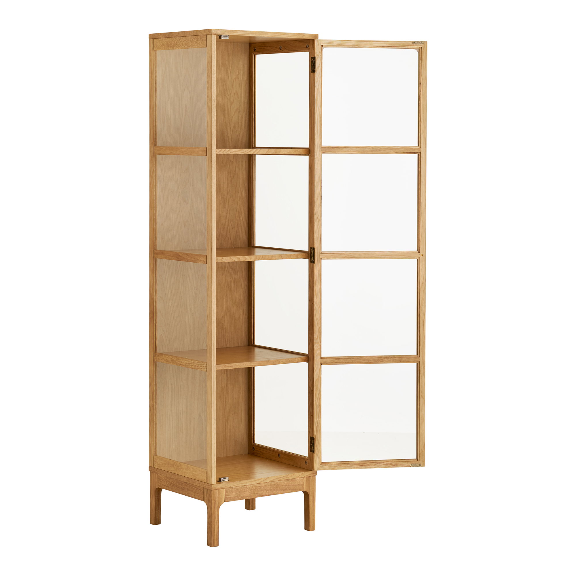 Zamora Vitrineskab, 1 glaslåge, eg/egefiner/hærdet glas, natur, 47x40x180 cm - Billede 4