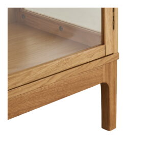Zamora Vitrineskab, 1 glaslåge, eg/egefiner/hærdet glas, natur, 47x40x180 cm - Billede 6
