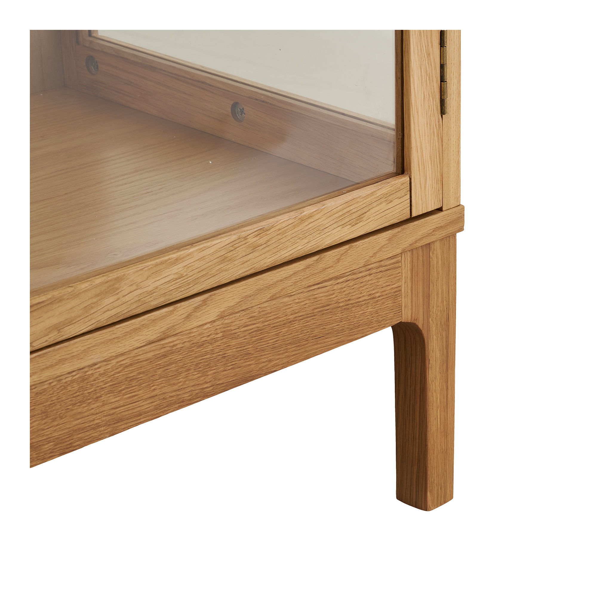 Zamora Vitrineskab, 1 glaslåge, eg/egefiner/hærdet glas, natur, 47x40x180 cm - Billede 6