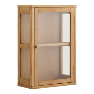 Alternative view of Zamora Væghængt vitrine, eg/egefiner/hærdet glas, natur, 20x40x60 cm