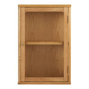 Zamora Væghængt vitrine, eg/egefiner/hærdet glas, natur, 20x40x60 cm