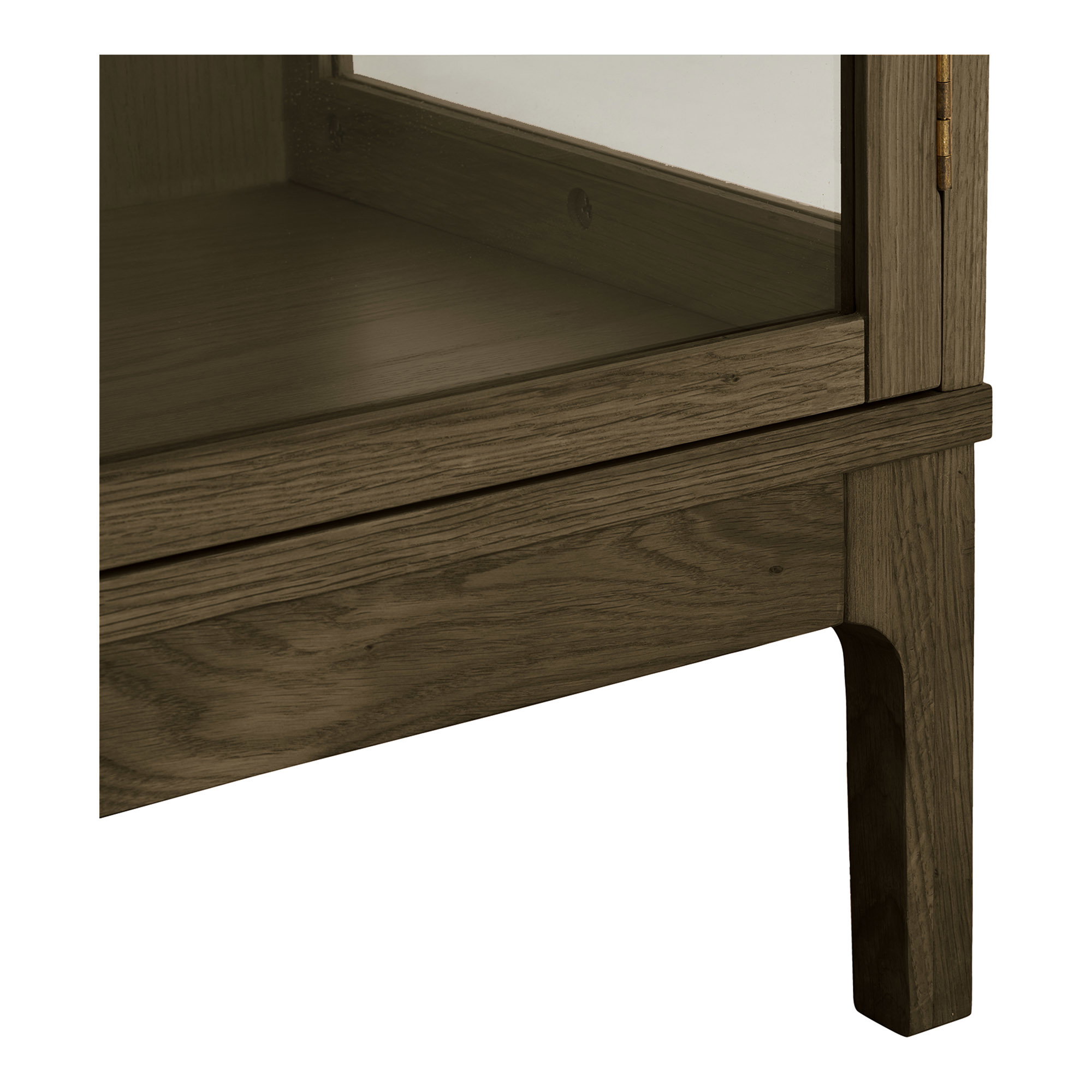 Zamora Vitrineskab, 2 glaslåger, 3 hylder, eg/egefiner/hærdet glas, mørkebrun, 40x90x180 cm - Billede 6