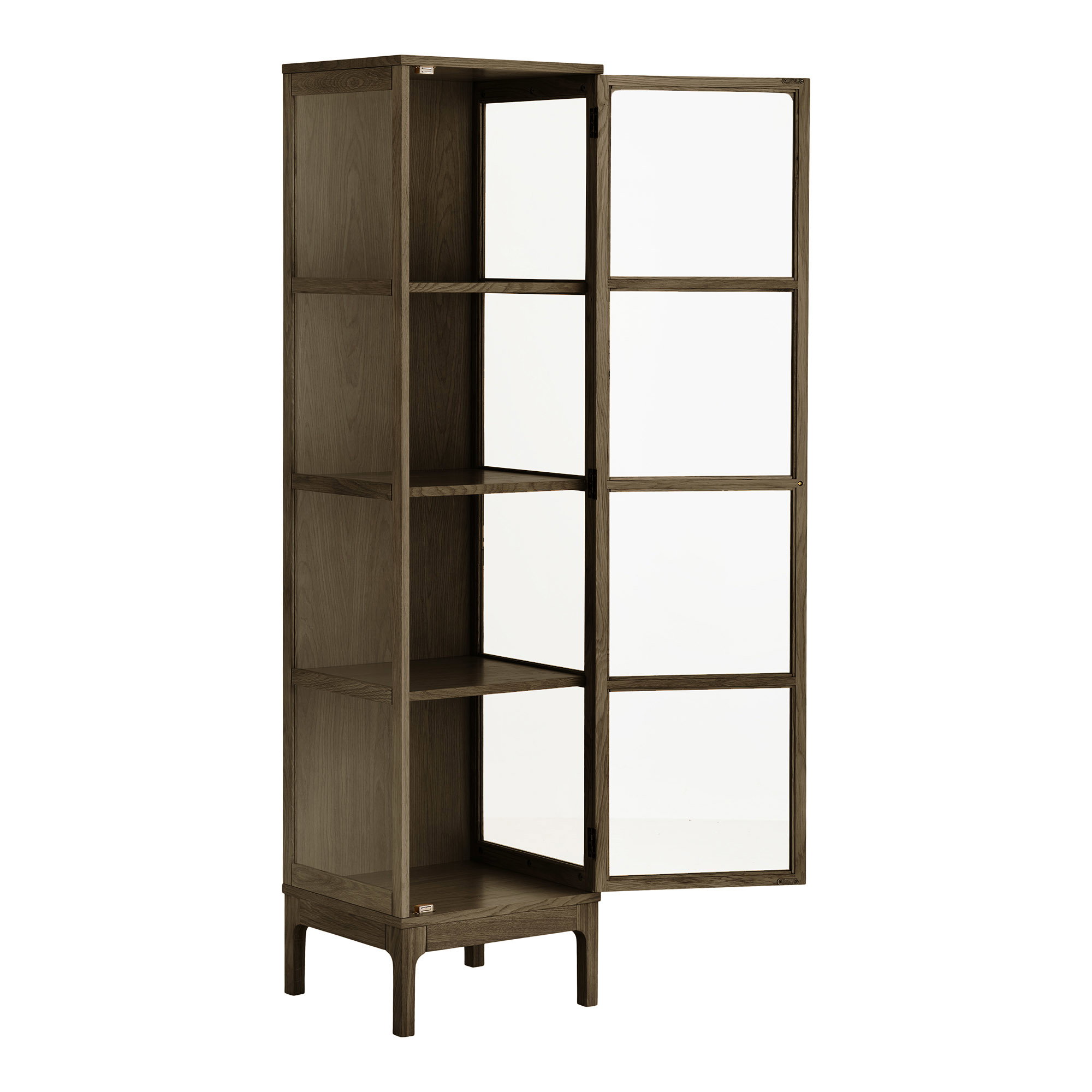 Zamora Vitrineskab, 1 glaslåge, eg/egefiner/hærdet glas, 47x40x180 cm - Billede 4
