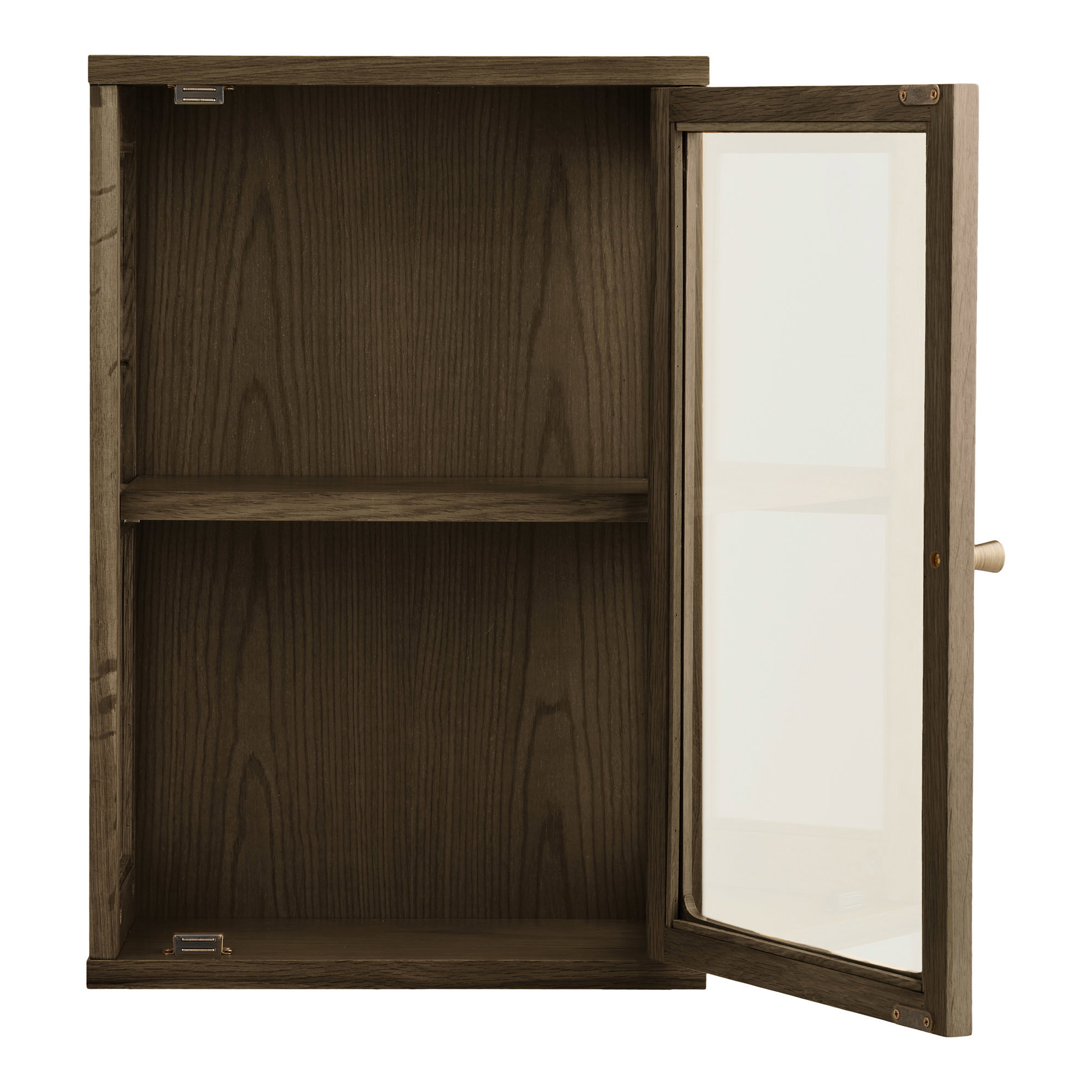 Zamora Væghængt vitrine, eg/egefiner/hærdet glas, 20x40x60 cm - Billede 3