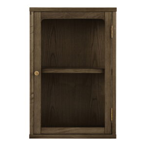 Zamora Væghængt vitrine, eg/egefiner/hærdet glas, 20x40x60 cm