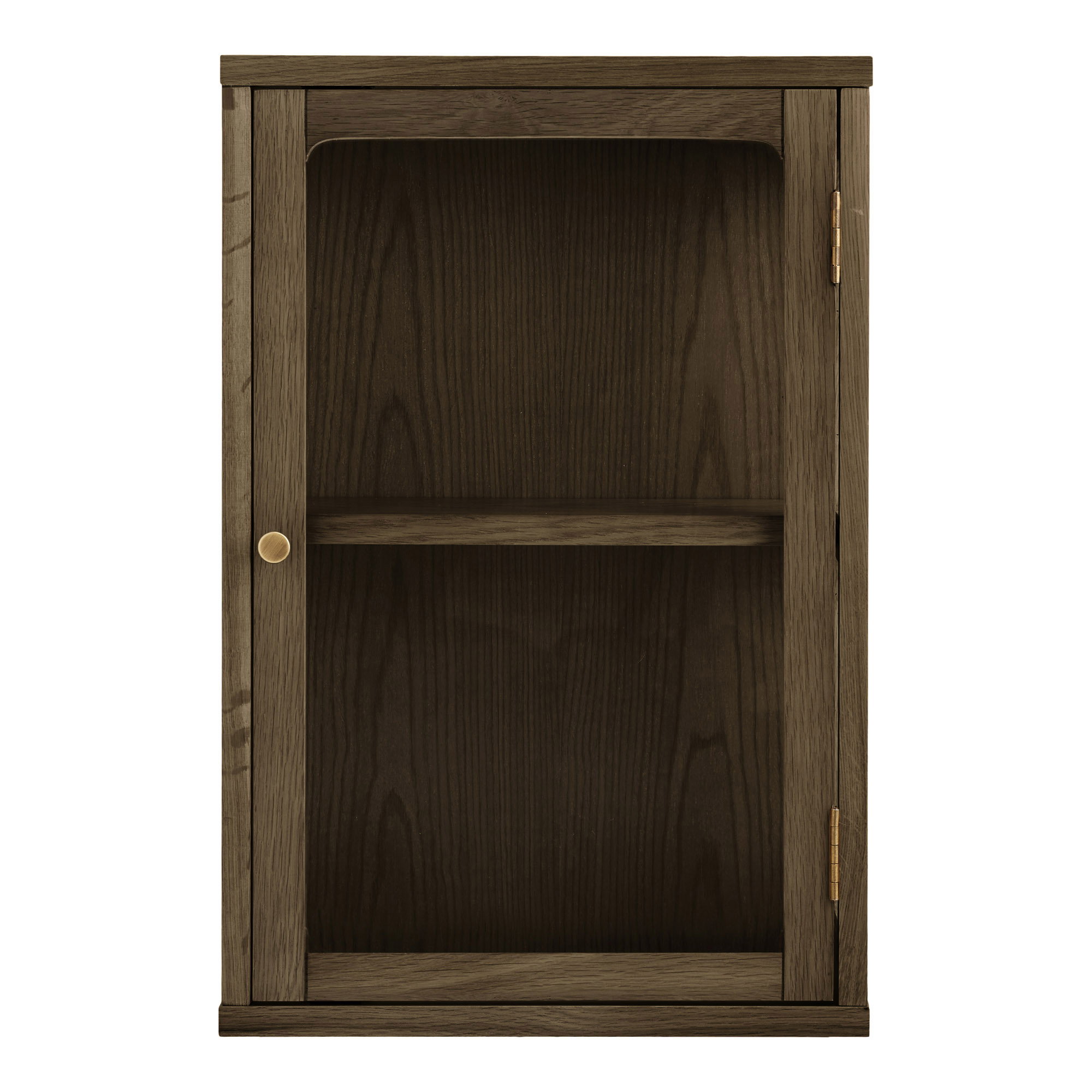 Zamora Væghængt vitrine, eg/egefiner/hærdet glas, 20x40x60 cm
