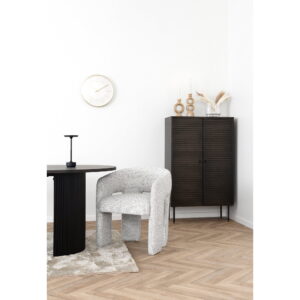 Kyoto Vitrineskab, 2 låger, egefiner, smoked, sorte metalben, 80x40x130 cm - Billede 7