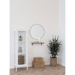 Brisbane Smalt Vitrineskab, 1 glaslåge, stål, hvid, 40x35x140 cm - Billede 5