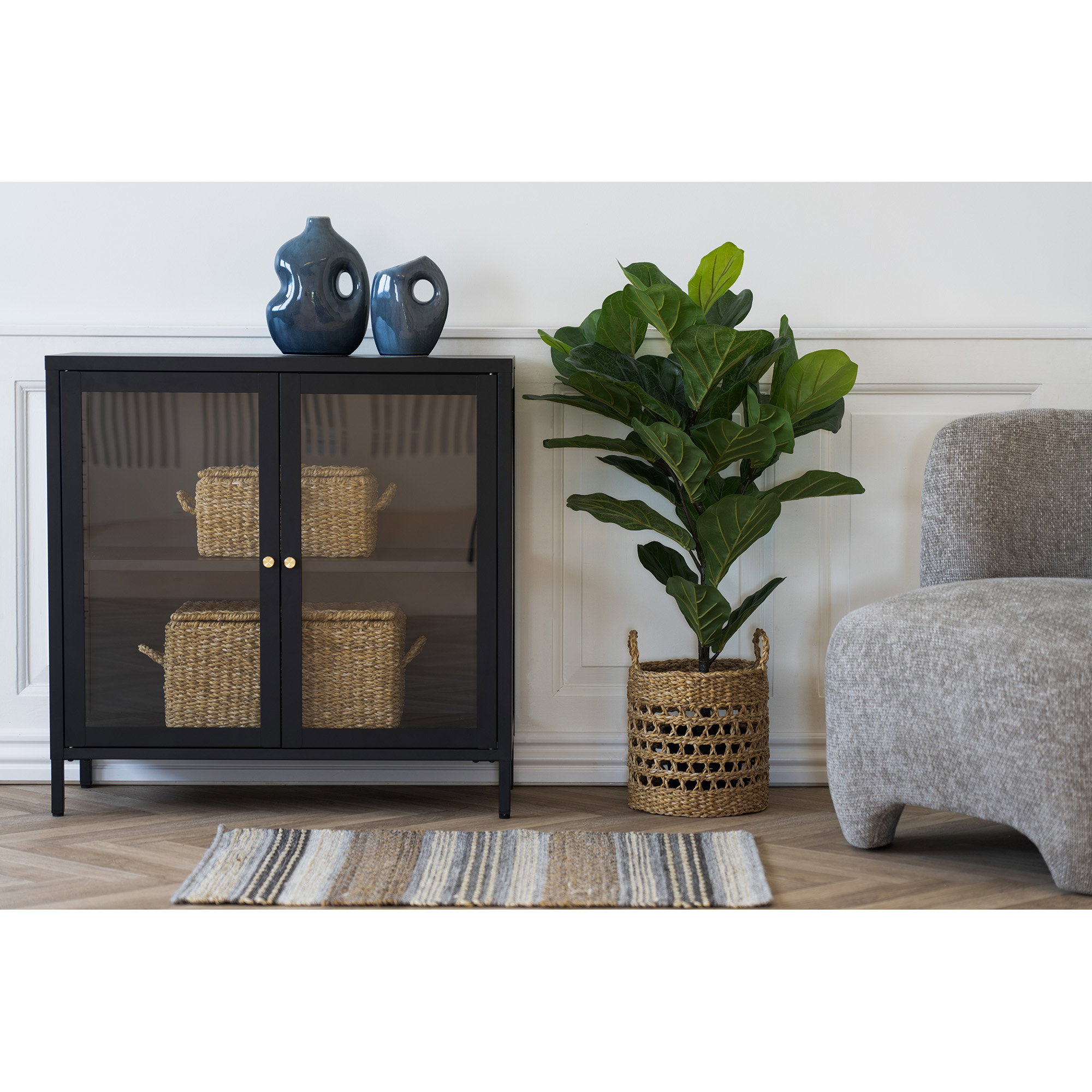 Dalby Skab, 2 glaslåger, stål, sort, 80x35x80 cm - Billede 5
