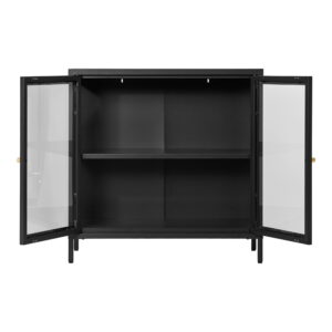 Dalby Skab, 2 glaslåger, stål, sort, 80x35x80 cm - Billede 3