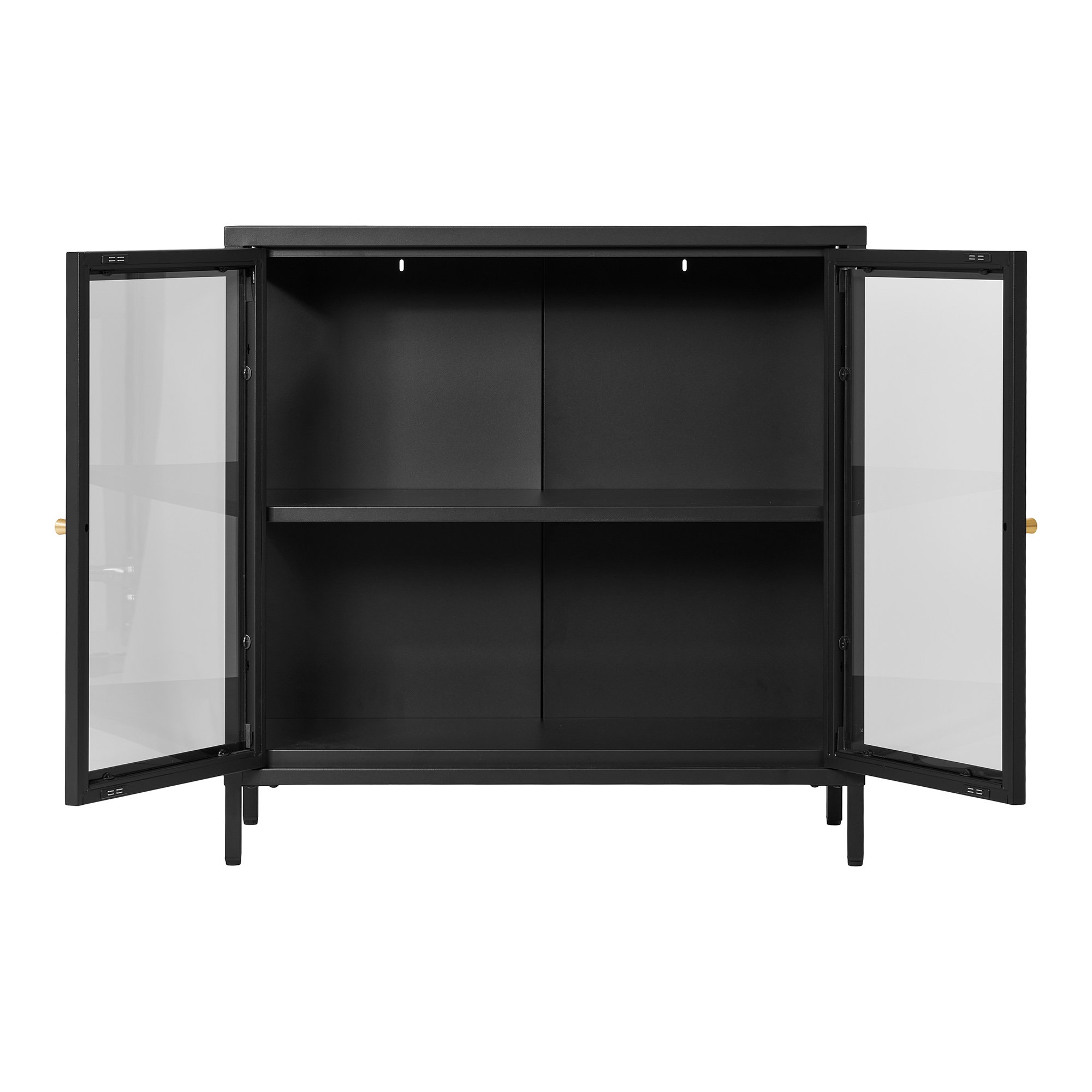 Dalby Skab, 2 glaslåger, stål, sort, 80x35x80 cm - Billede 3