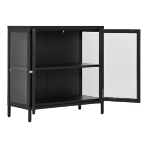 Dalby Skab, 2 glaslåger, stål, sort, 80x35x80 cm - Billede 4