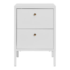 Dalby Kommode, 2 skuffer, stål, hvid, 40x40x59,5 cm