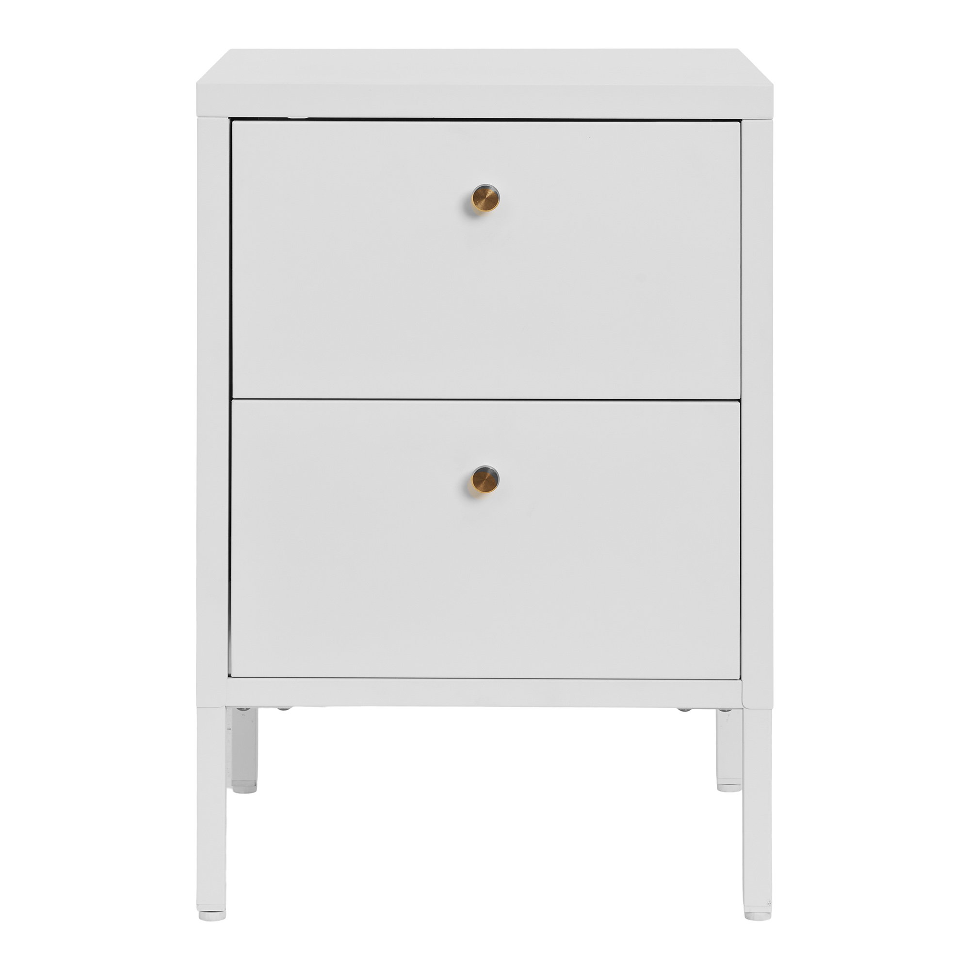 Dalby Kommode, 2 skuffer, stål, hvid, 40x40x59,5 cm