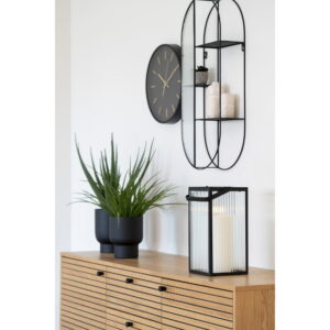 Kyoto Skænk, 3 skuffer, 2 låger, egefiner, natur, sorte metalben, 150x40x74 cm - Billede 8