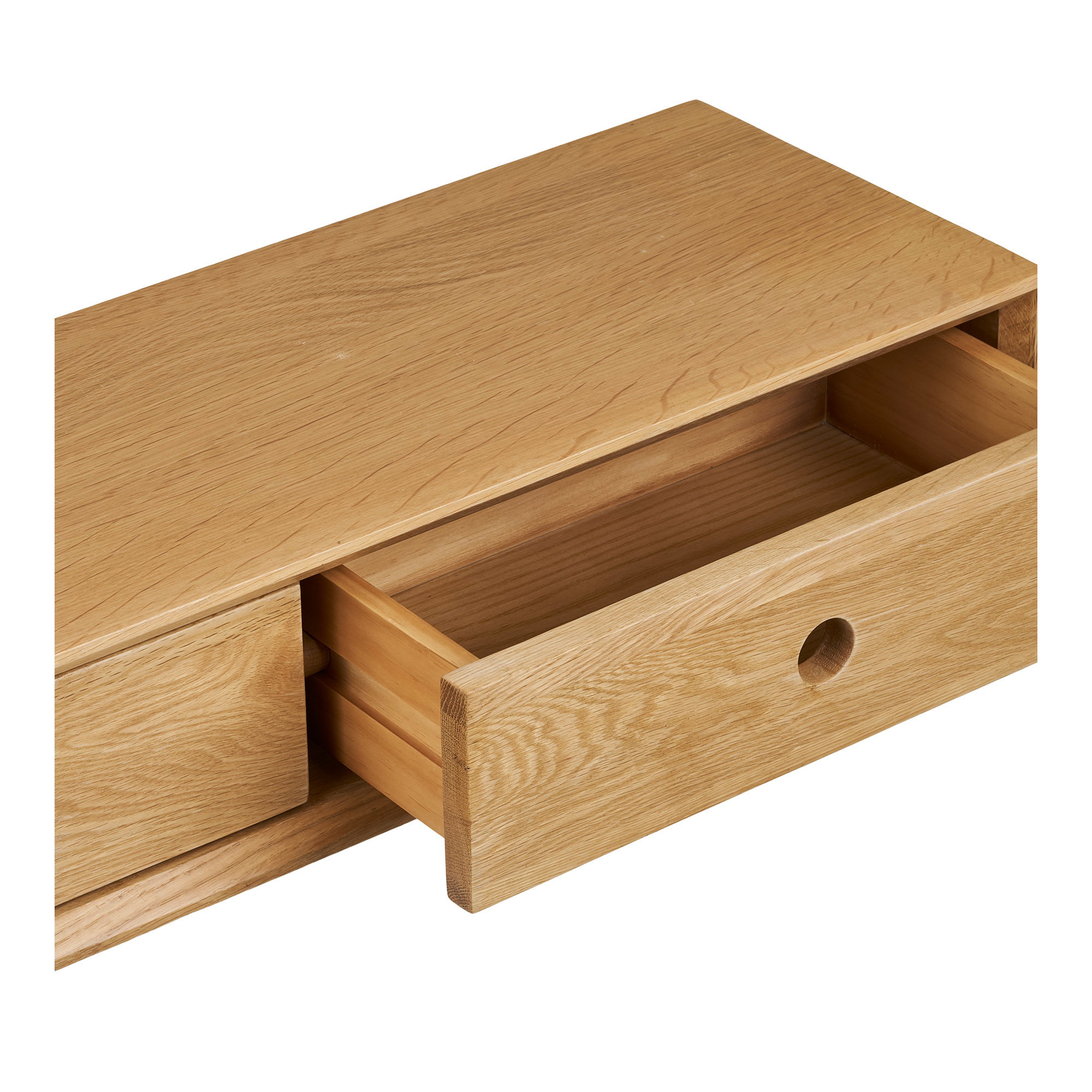 Luzern Væghængt kommode, 2 skuffer, lakeret eg, 80x25x15 cm - Billede 3