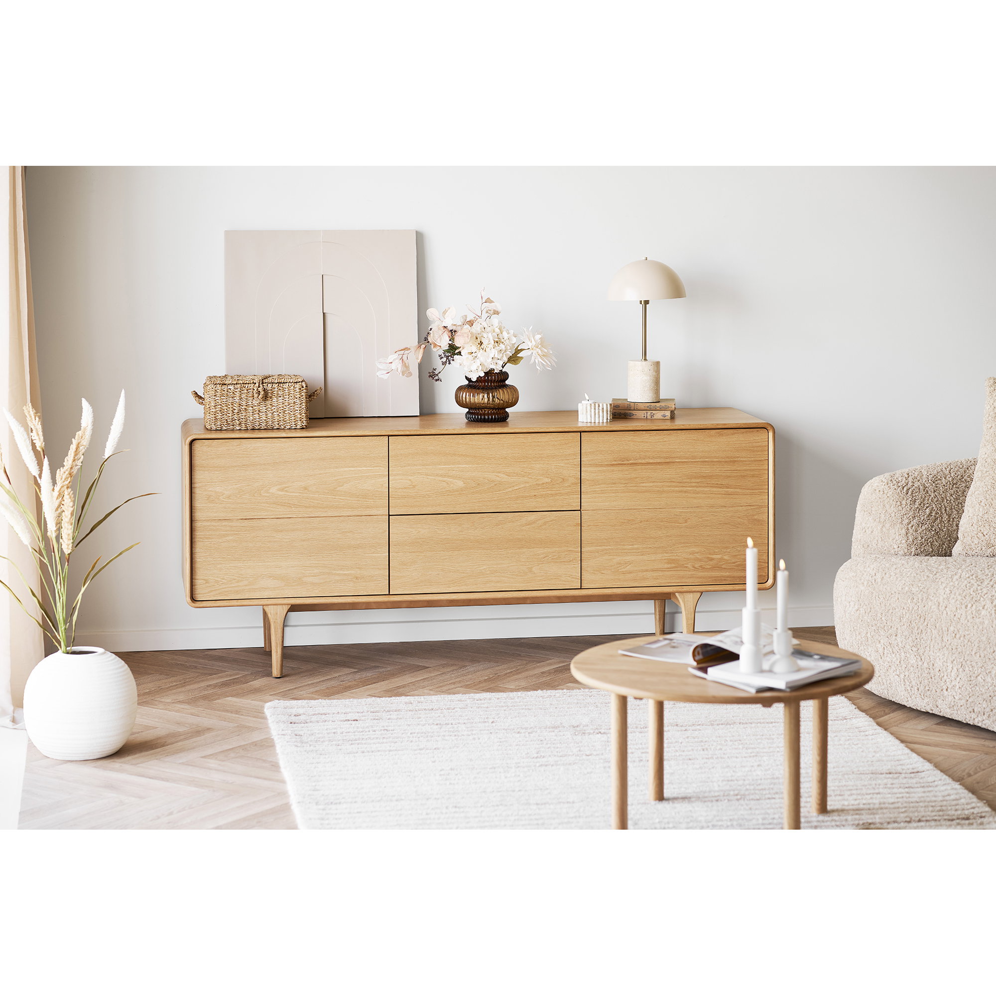 Darwin Skænk, egetræ, natur, 180x45x75 cm - Billede 8