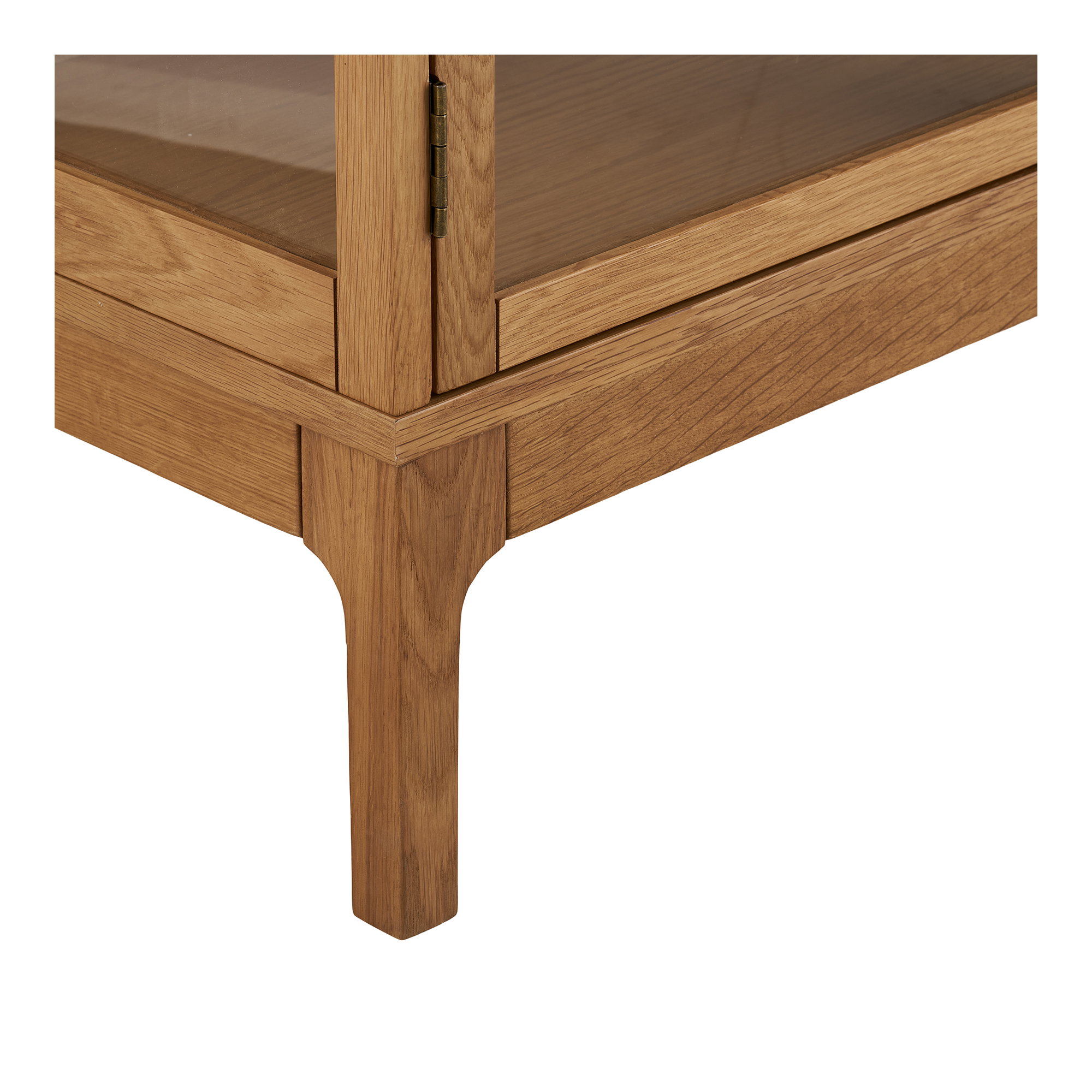 Zamora Skænk, 4 glaslåger, 1 hylde, eg/egefiner/hærdet glas, natur, 40x180x80 cm - Billede 5