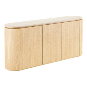Alternative view of Larvik Skænk, granit/ask finer, natur/off white, 180x40x85 cm