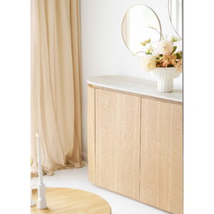 Larvik Skænk, granit/ask finer, natur/off white, 180x40x85 cm - Billede 9