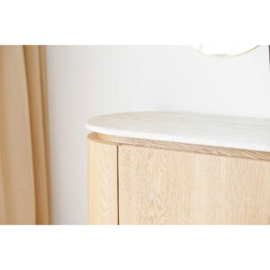Larvik Skænk, granit/ask finer, natur/off white, 180x40x85 cm - Billede 11