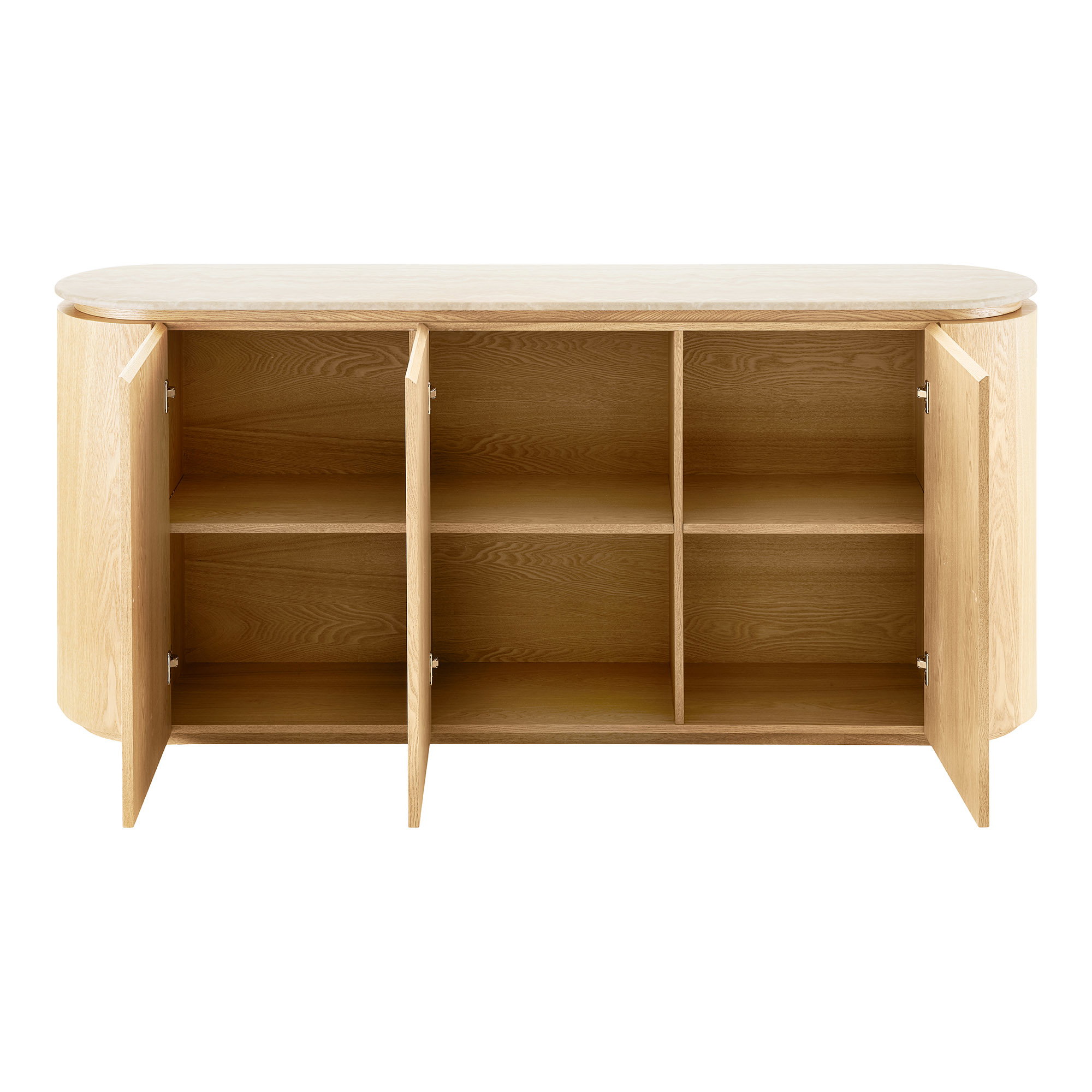 Larvik Skænk, granit/ask finer, natur/off white, 180x40x85 cm - Billede 3