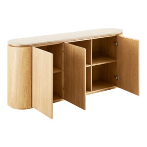 Larvik Skænk, granit/ask finer, natur/off white, 180x40x85 cm - Billede 4