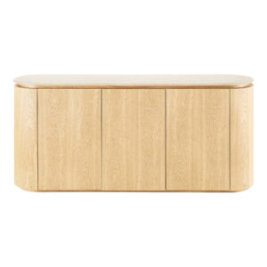 Larvik Skænk, granit/ask finer, natur/off white, 180x40x85 cm