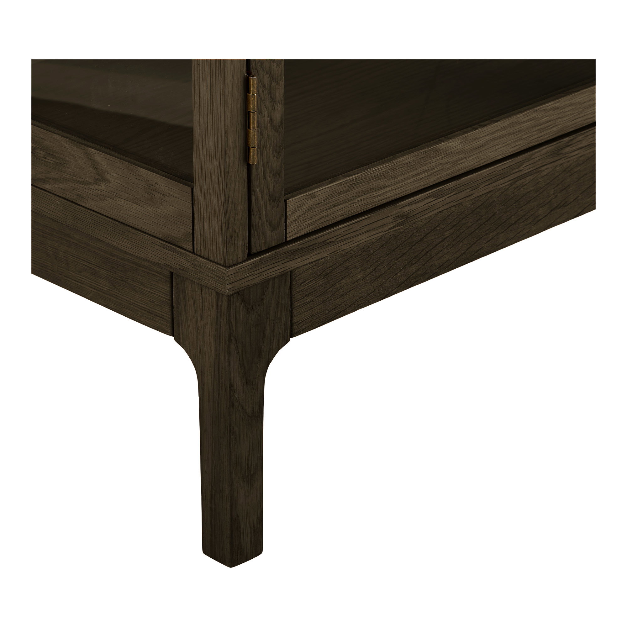 Zamora Skænk, 4 glaslåger, 1 hylde, eg/egefiner/hærdet glas, mørkebrun, 40x180x80 cm - Billede 5