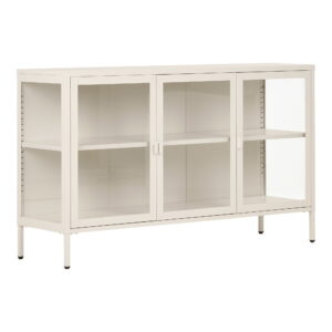 Alternative view of Brisbane Skænk, 3 glaslåger, stål, off white, 140x40x85 cm