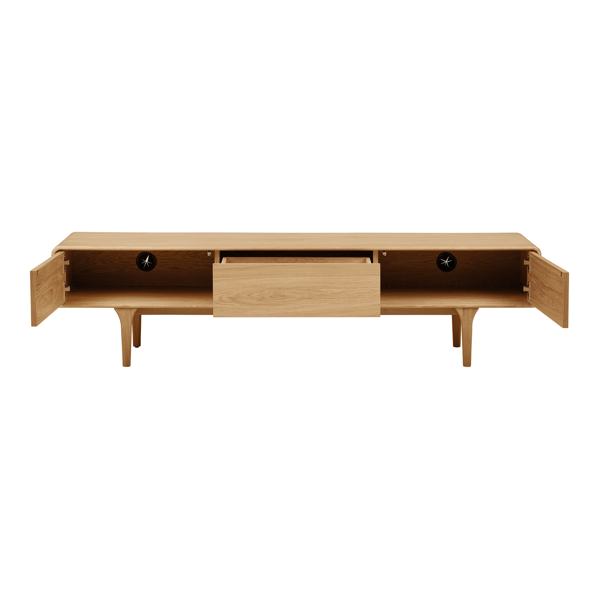Darwin TV-bænk, egetræ, natur, 180x45x45 cm - Billede 2