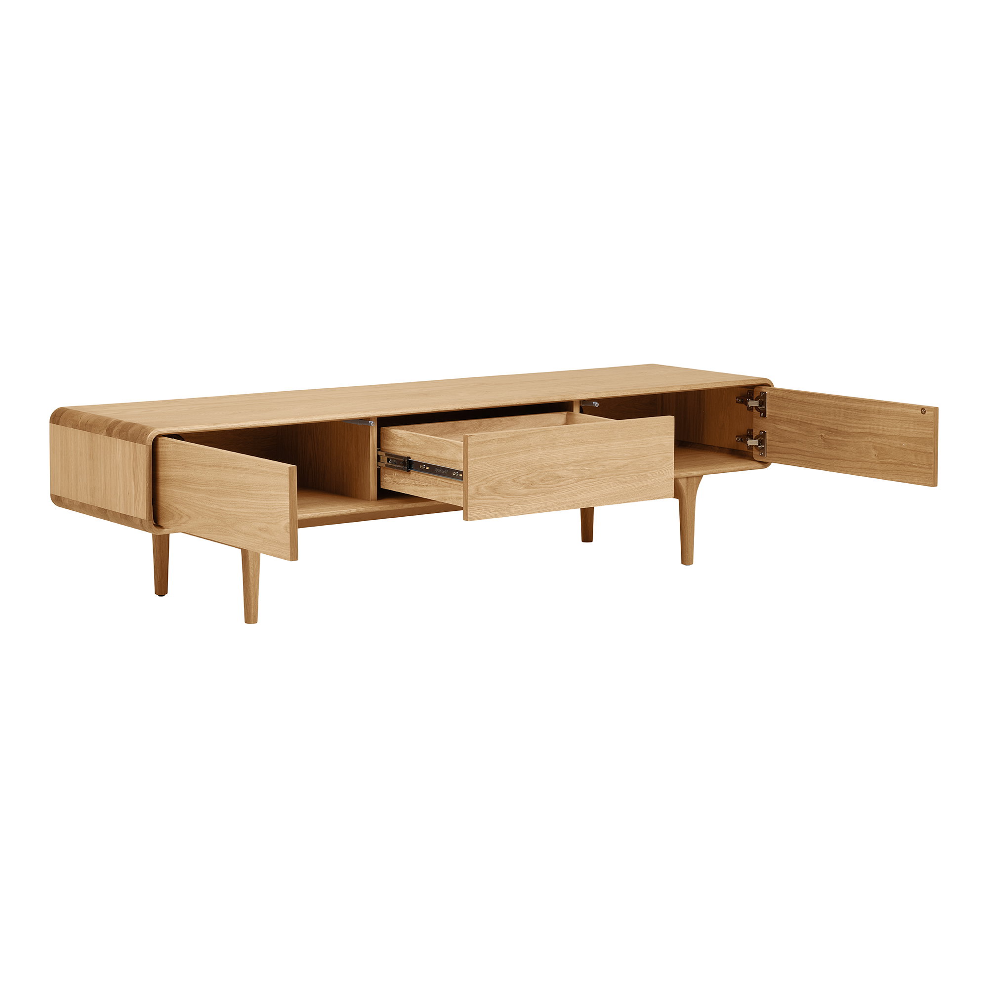 Darwin TV-bænk, egetræ, natur, 180x45x45 cm - Billede 4
