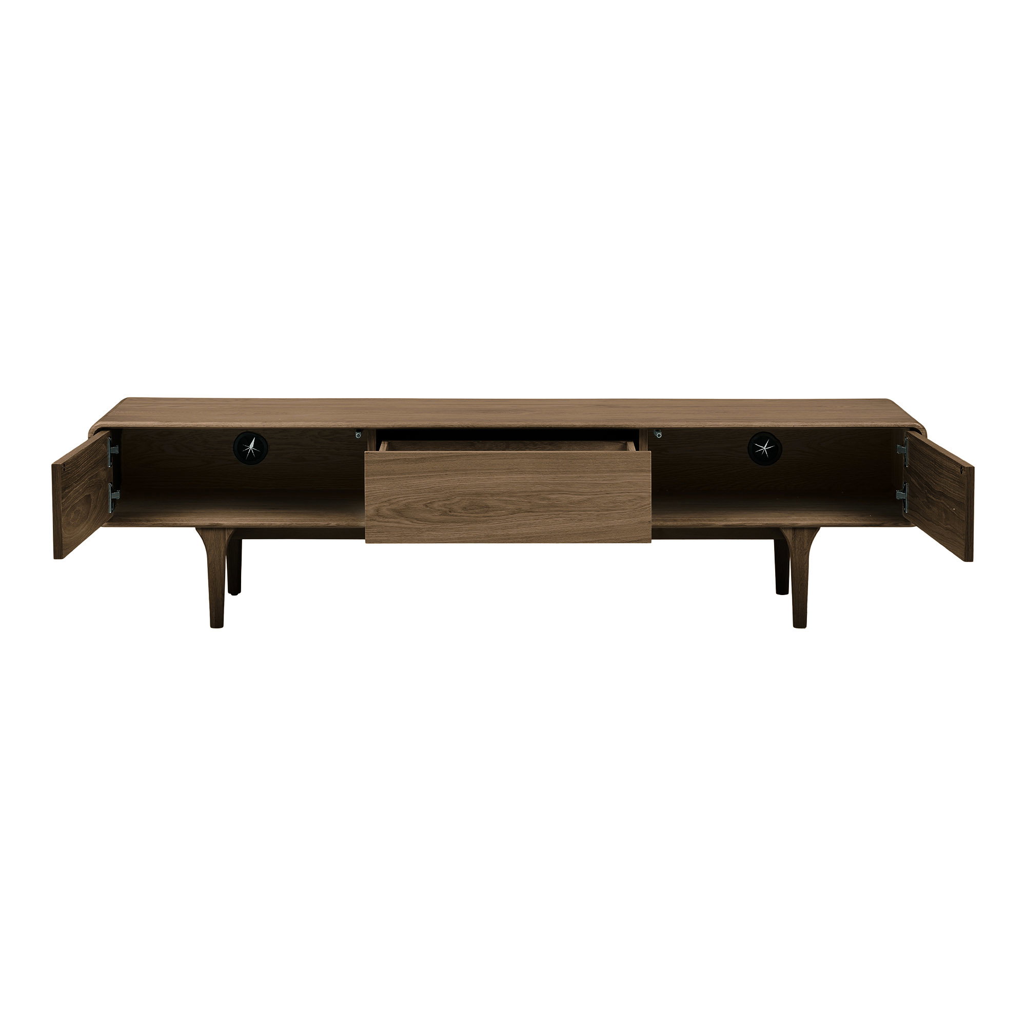 Darwin TV-bænk, egetræ, mørkebrun, 180x45x45 cm - Billede 2