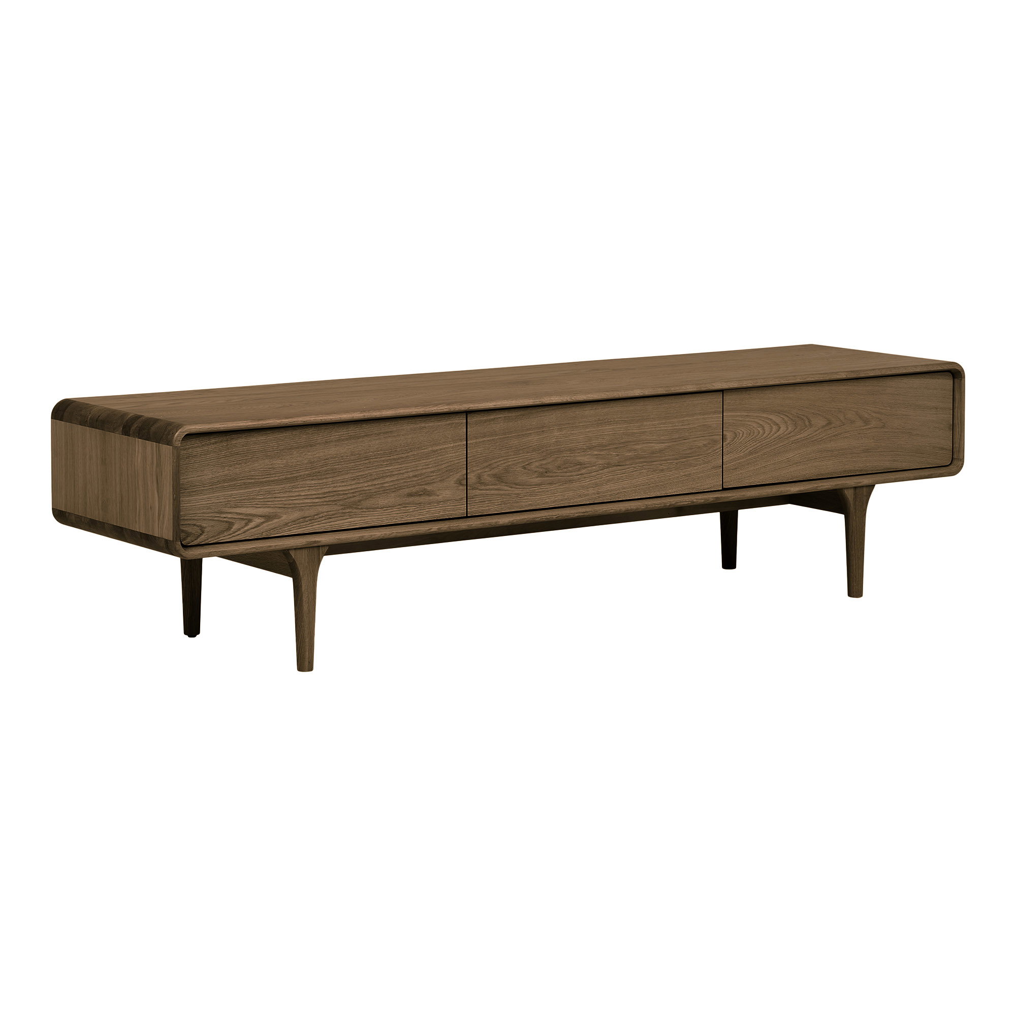 Darwin TV-bænk, egetræ, mørkebrun, 180x45x45 cm - Billede 3