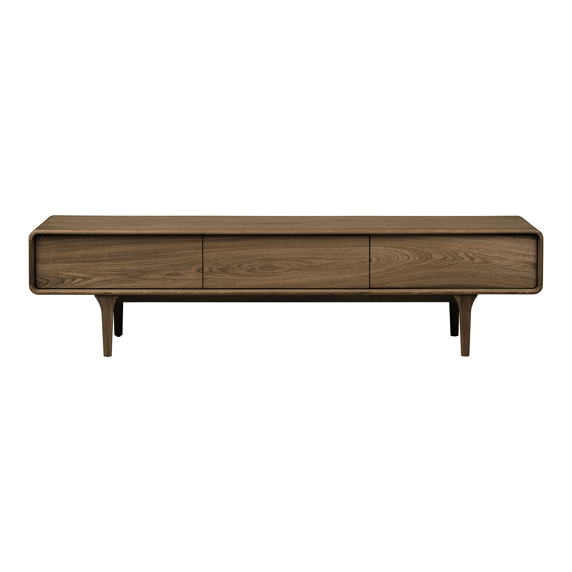 Darwin TV-bænk, egetræ, mørkebrun, 180x45x45 cm