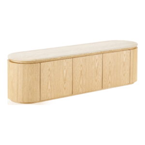 Alternative view of Larvik TV-bænk, granit/ask finer, natur/off white, 160x40x45 cm