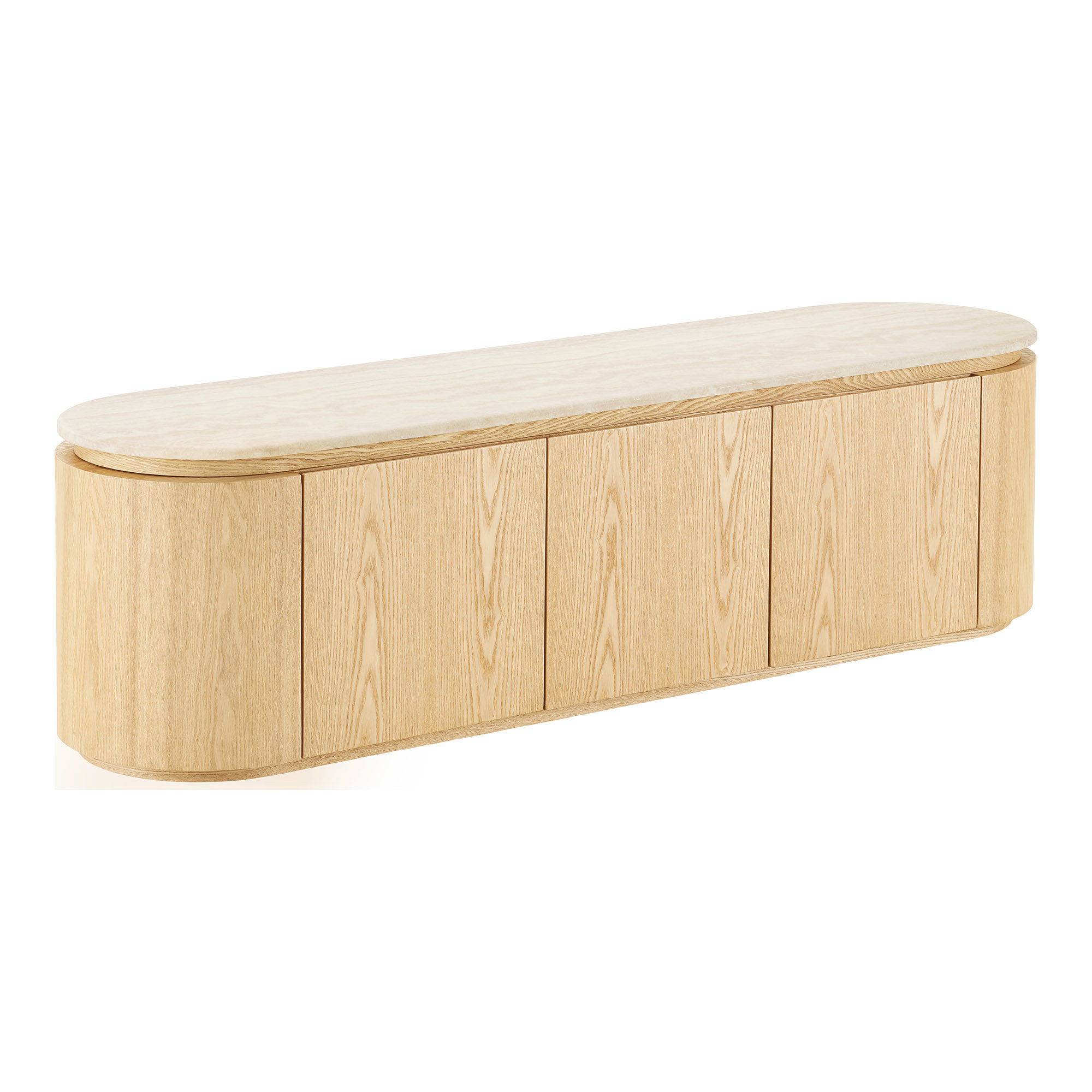 Larvik TV-bænk, granit/ask finer, natur/off white, 160x40x45 cm - Billede 2
