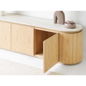 Larvik TV-bænk, granit/ask finer, natur/off white, 160x40x45 cm - Billede 10