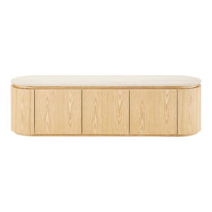 Larvik TV-bænk, granit/ask finer, natur/off white, 160x40x45 cm