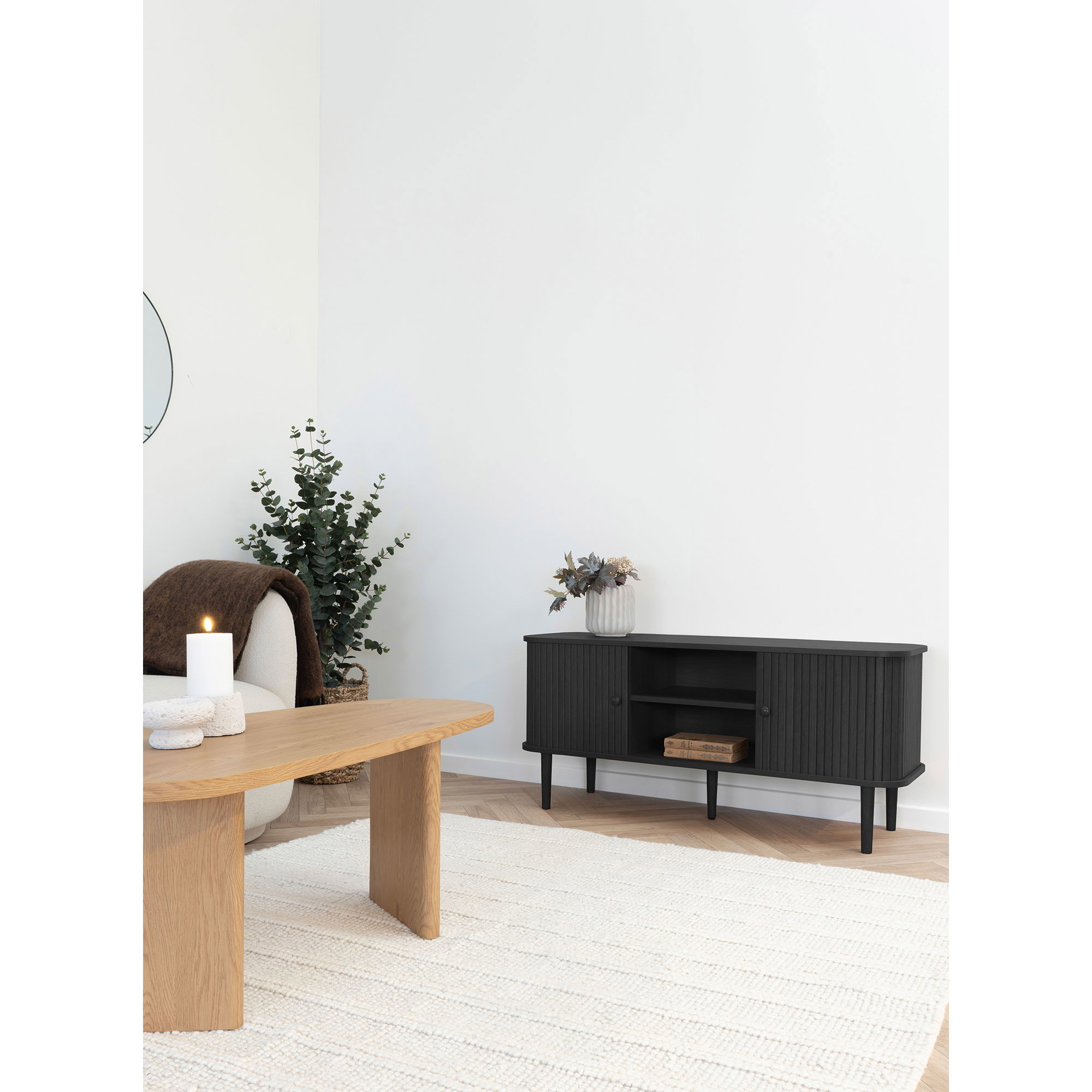 Nikko TV-bænk, 2 låger, sort, 113x40x52 cm - Billede 7