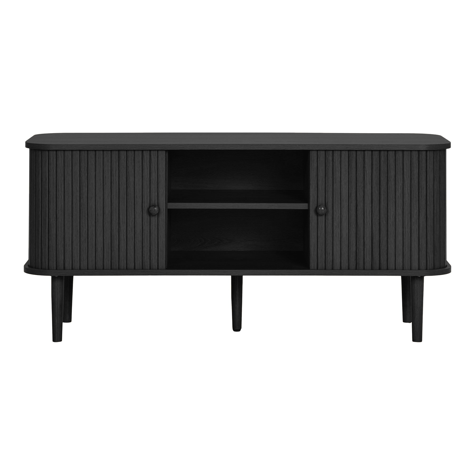 Nikko TV-bænk, 2 låger, sort, 113x40x52 cm