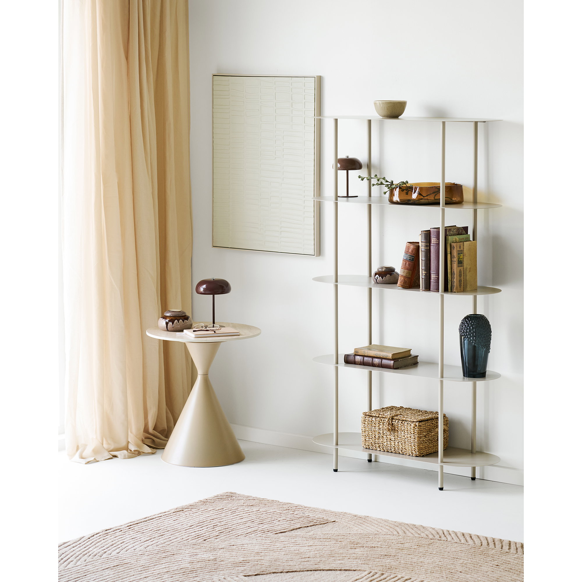 Rieti Reol, 5 hylder, metal, sand, 31x90x150 cm - Billede 4