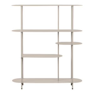 Rieti Reol, 5 hylder, asymmetrisk, metal, sand, 31x118x139 cm