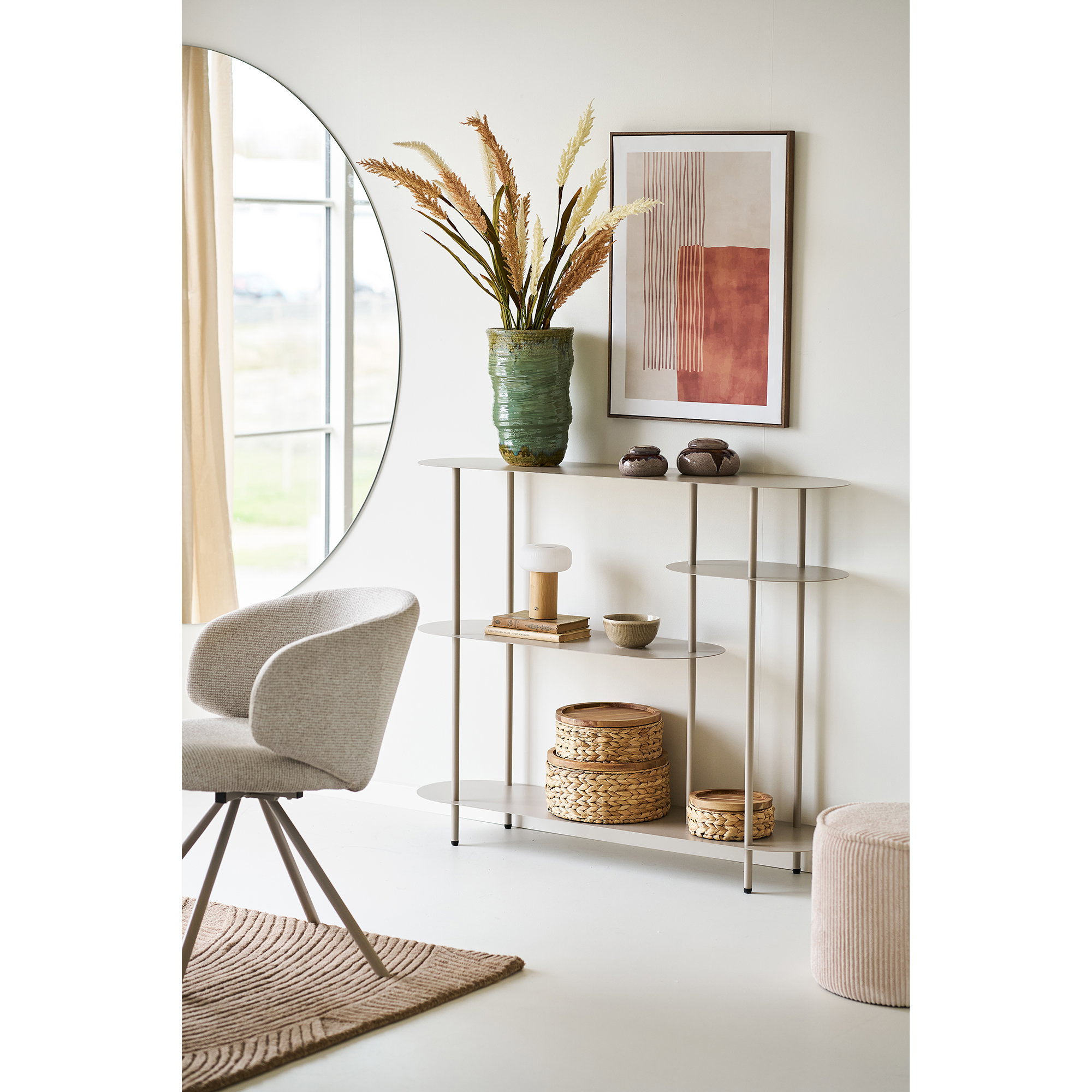Rieti Reol, 4 hylder, metal, sand, 31x118x97 cm - Billede 5