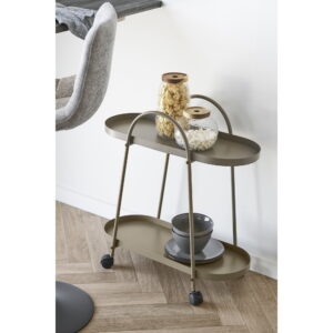 Empoli Barvogn, 2 hylder, stål, brun, 27,5x60x64 cm - Billede 6