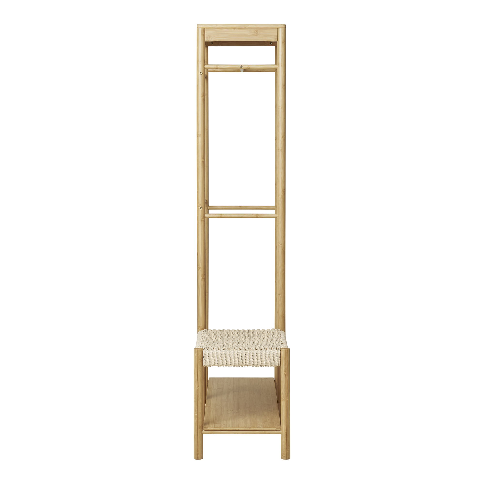 Ember Tøjstativ med naturflet bænk, bambus, natur, 36x95x165 cm - Billede 3